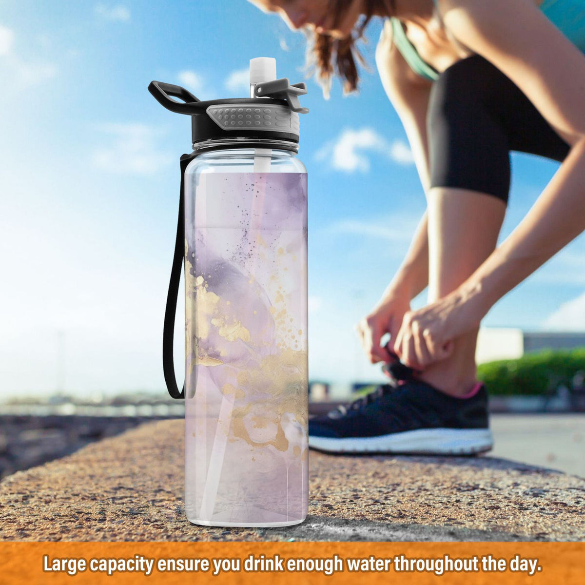 32oz Tritan Leakproof Water Bottle with Straw R832