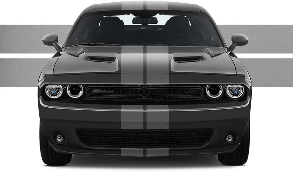 Dual 8" Racing Stripes for Dodge Challenger 2008 to 2019 Pack of 2 O805