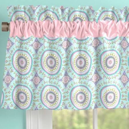 Navy and Orange Woodland Window Valance Rod Pocket I749107