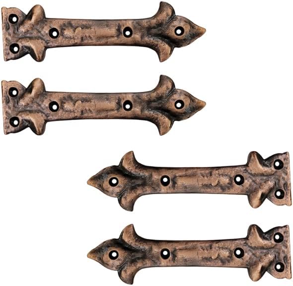 Antique Cast Iron Strap T Hinge, 7.9" x 2 Pack, Rust Living Finish K6088
