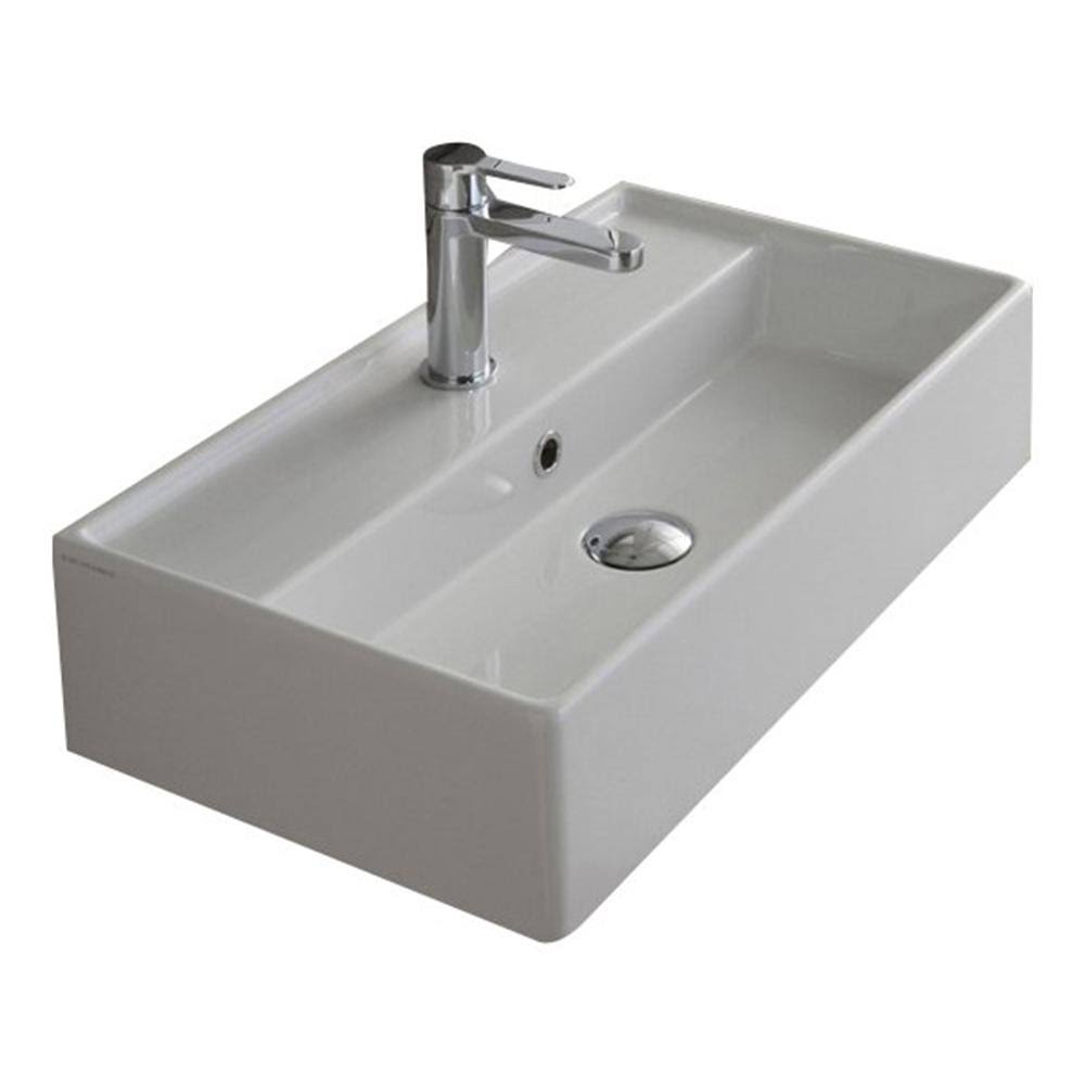 White Ceramic Wall Mounted Vessel Sink Z177518