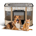 Foldable Pet Playpen with Removable Shade Cover Q2598