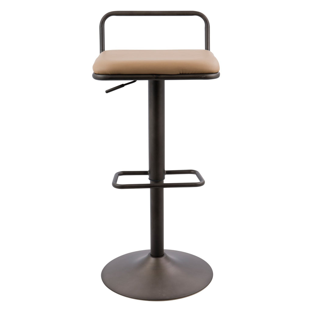 Antique Camel Faux Leather Barstool Set Of 2 C618
