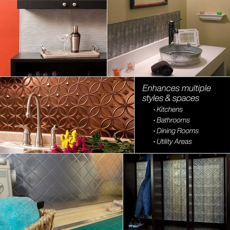 Brushed Nickel 15 Sq. ft. Backsplash Kit P945033