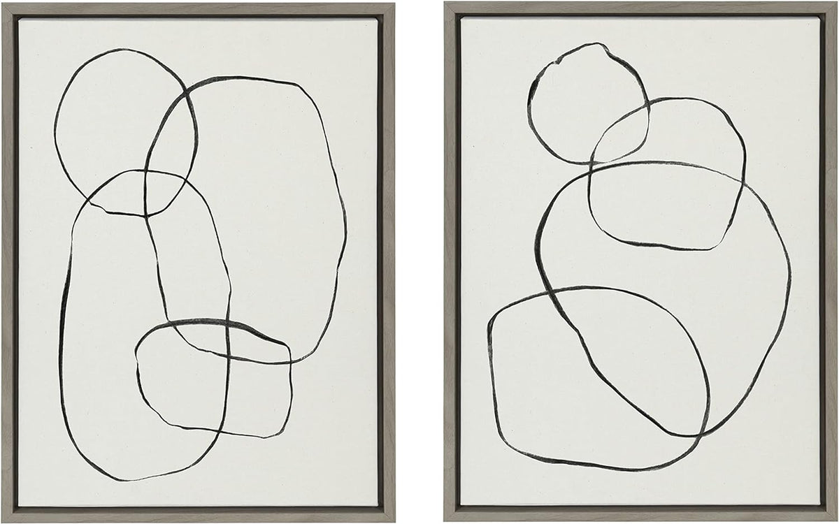Framed Textured Canvas Set, 23x33, Natural, 2 Q129