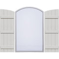 Rustic Faux Wood Shutters with Elliptical Arch Top B2472
