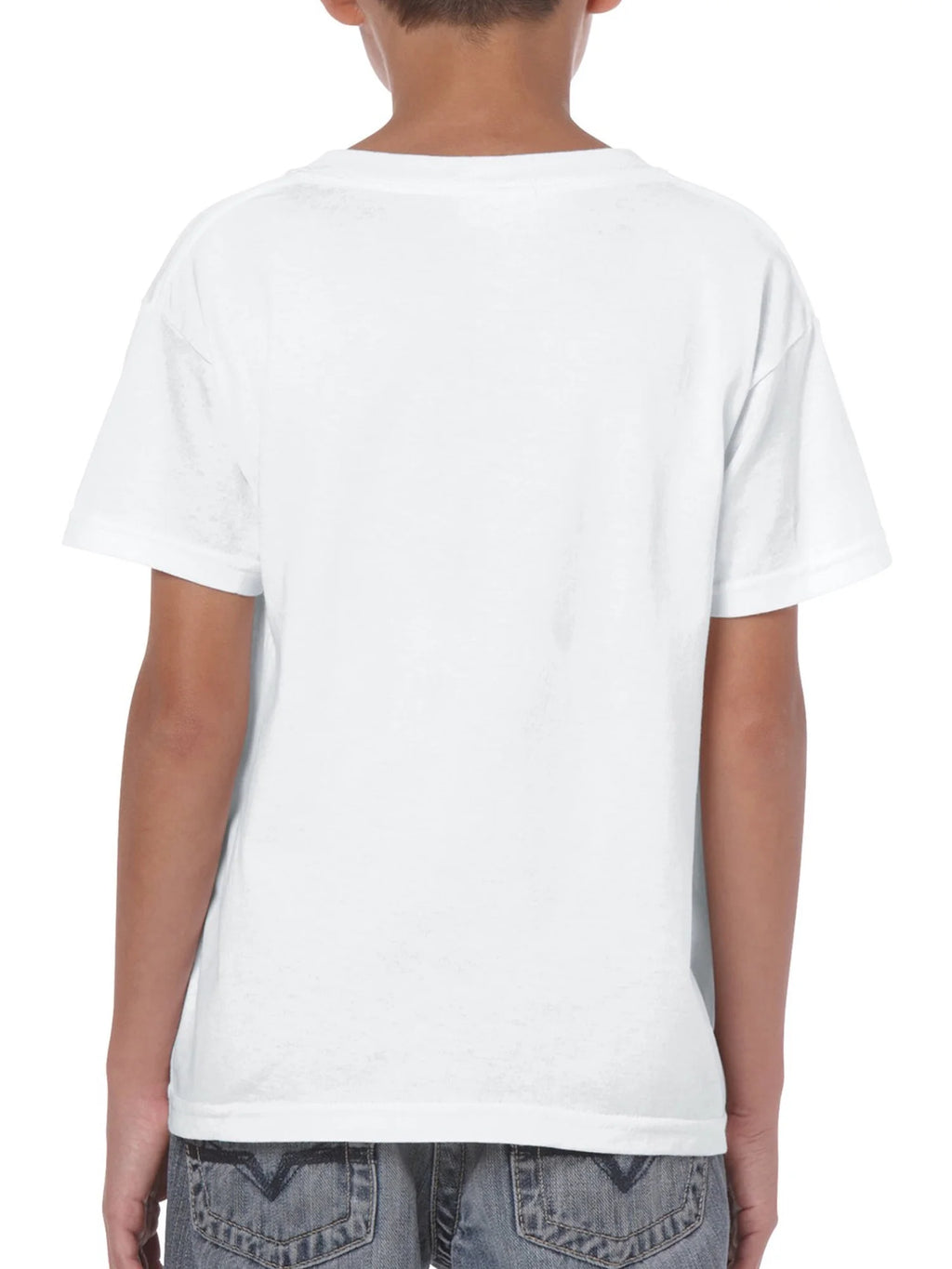White Kids’ Crewneck Tee with Short Sleeves V3761