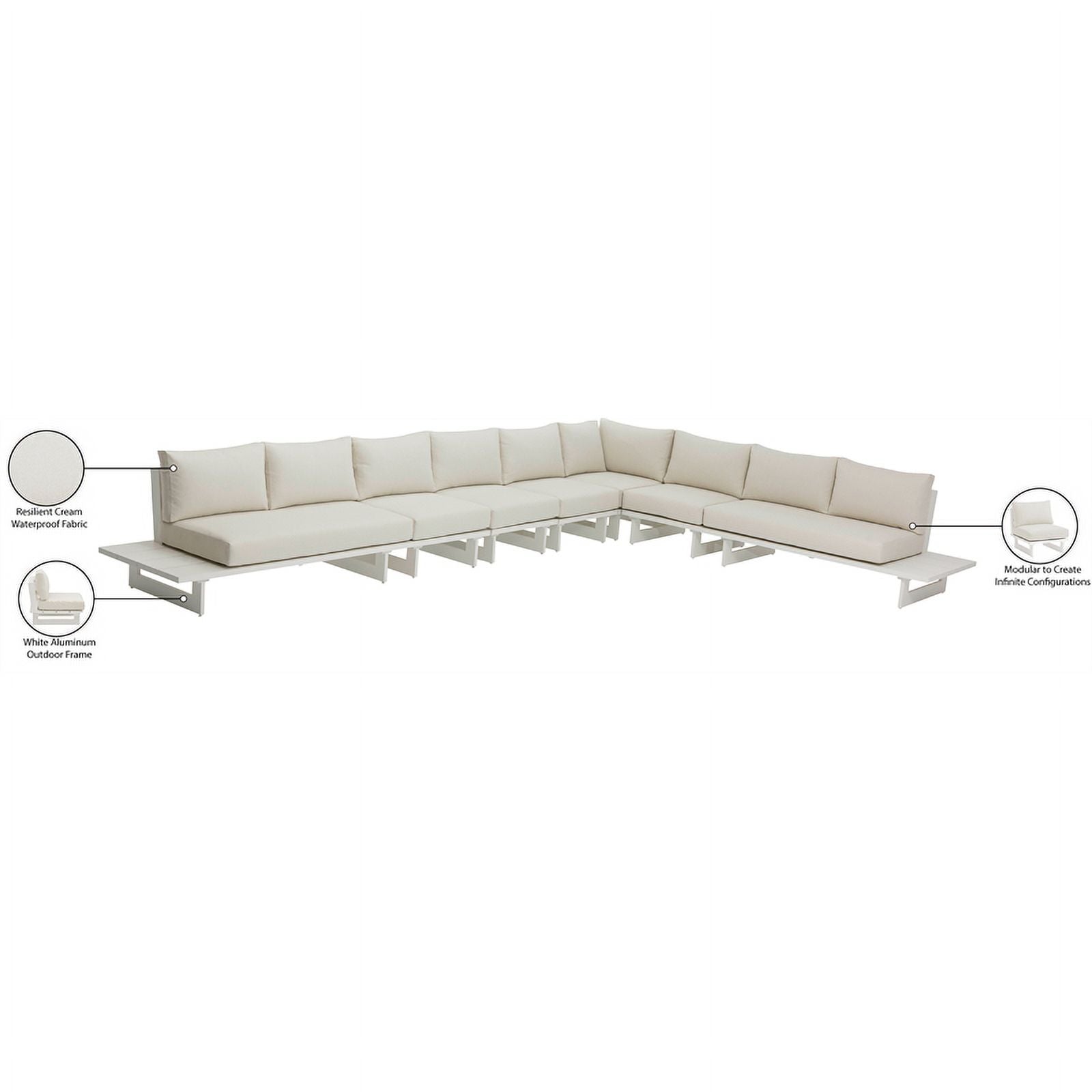 Cream Water Resisting Outdoor Modular Sectional C129751