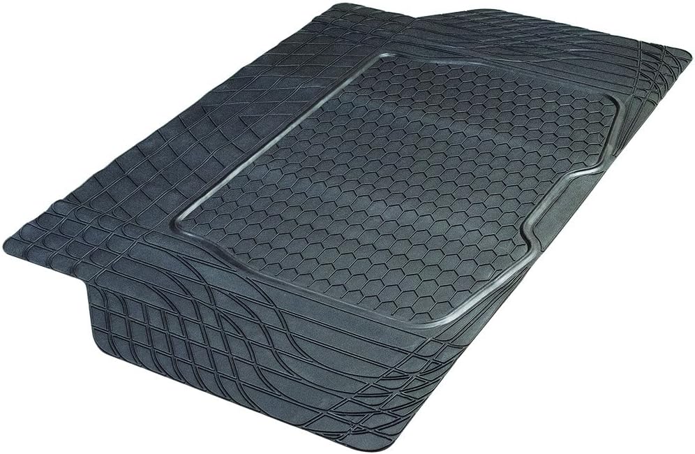 4-Piece Black Rubber All-Season Trim-to-Fit Floor Mats N816