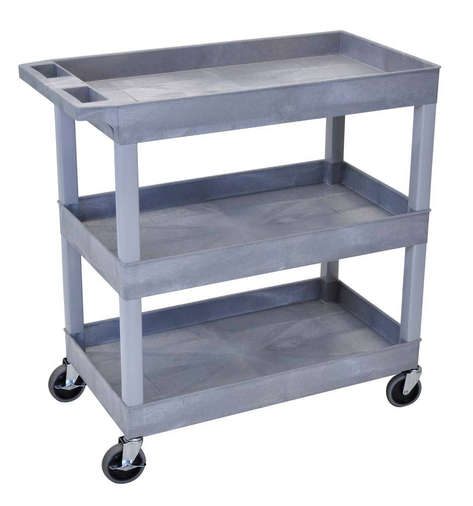 Gray Tub Cart 3 Shelves D845