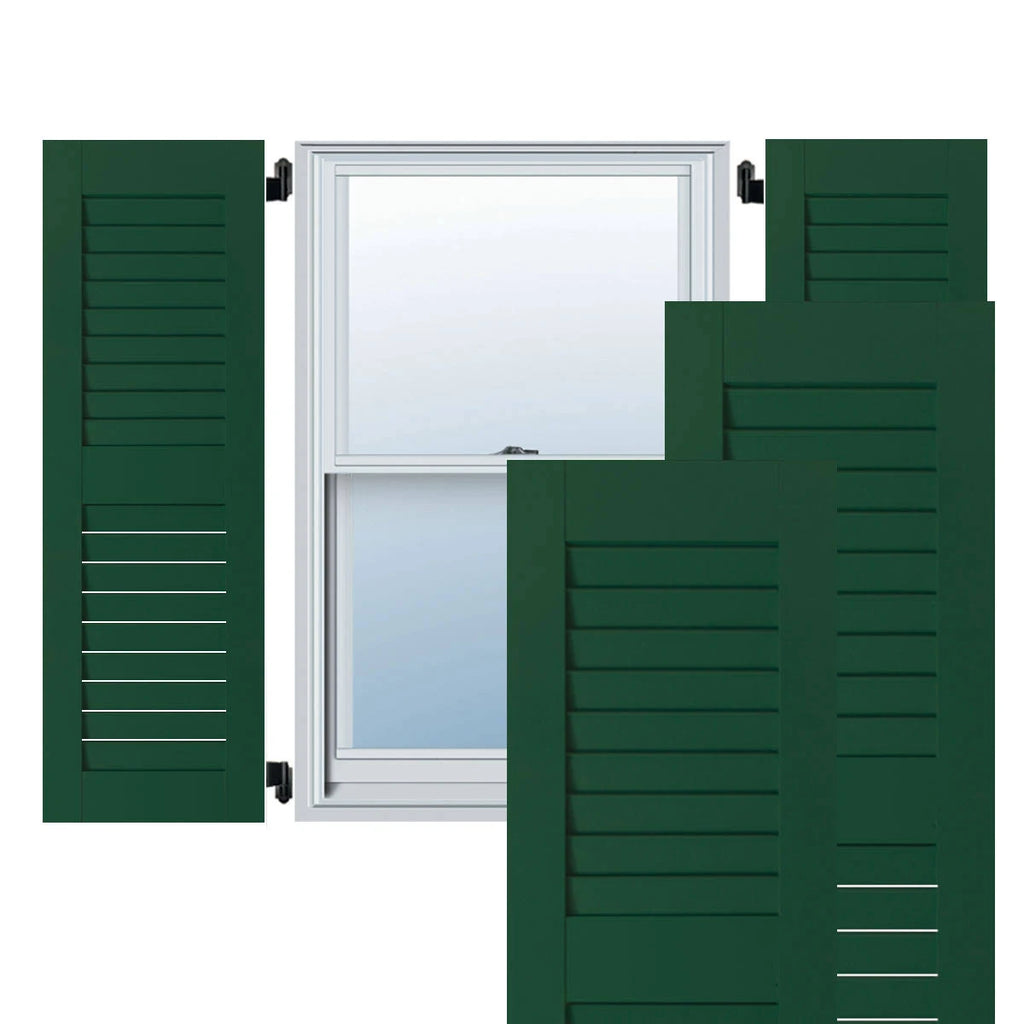 15 in. x 65 in. Real Wood Louvered Shutters Pair B19290