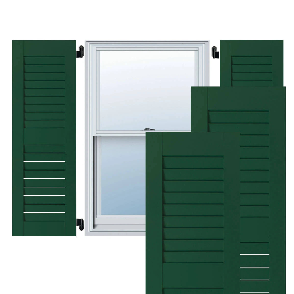 15 in. x 65 in. Real Wood Louvered Shutters Pair B19290