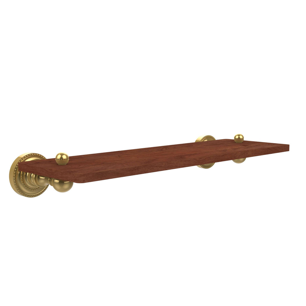 16 inch Solid Ironwood Shelf Unlacquered Brass C11795