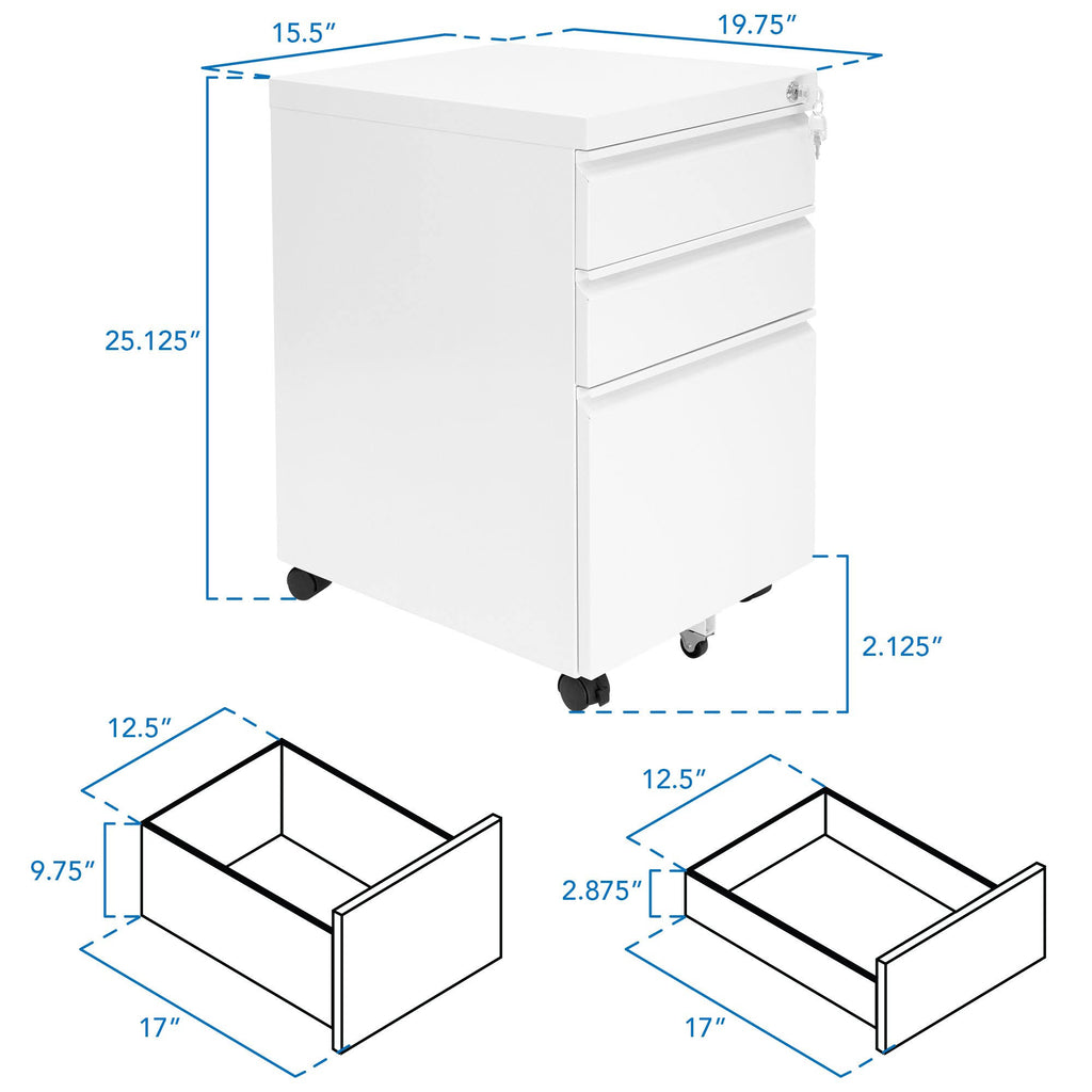 Rolling Three Drawer Cabinet J1869
