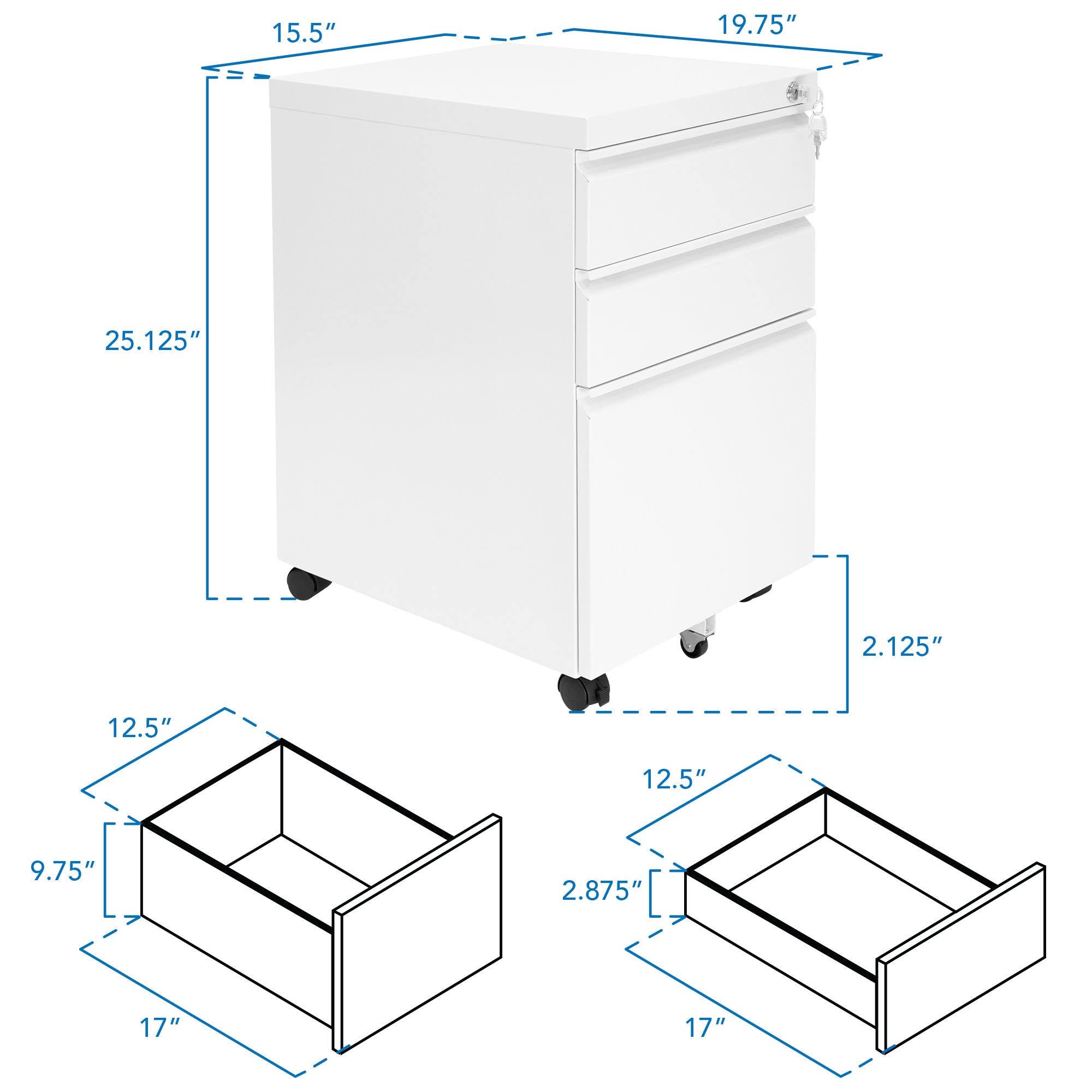 Rolling Three Drawer Cabinet J1869
