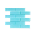Aqua Blue Glass Mosaic Subway Tile 5 sqft B207708