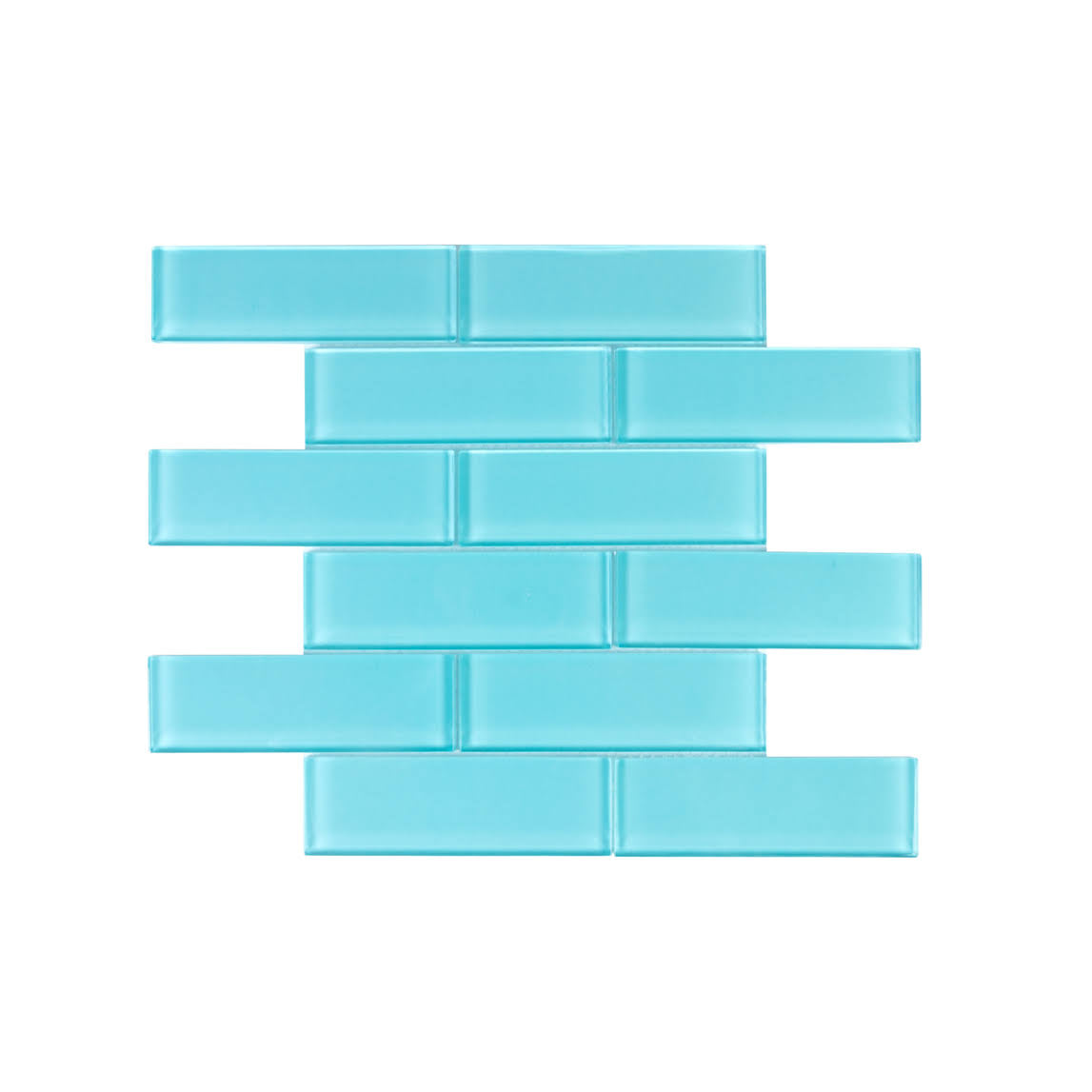 Aqua Blue Glass Mosaic Subway Tile 5 sqft B207708