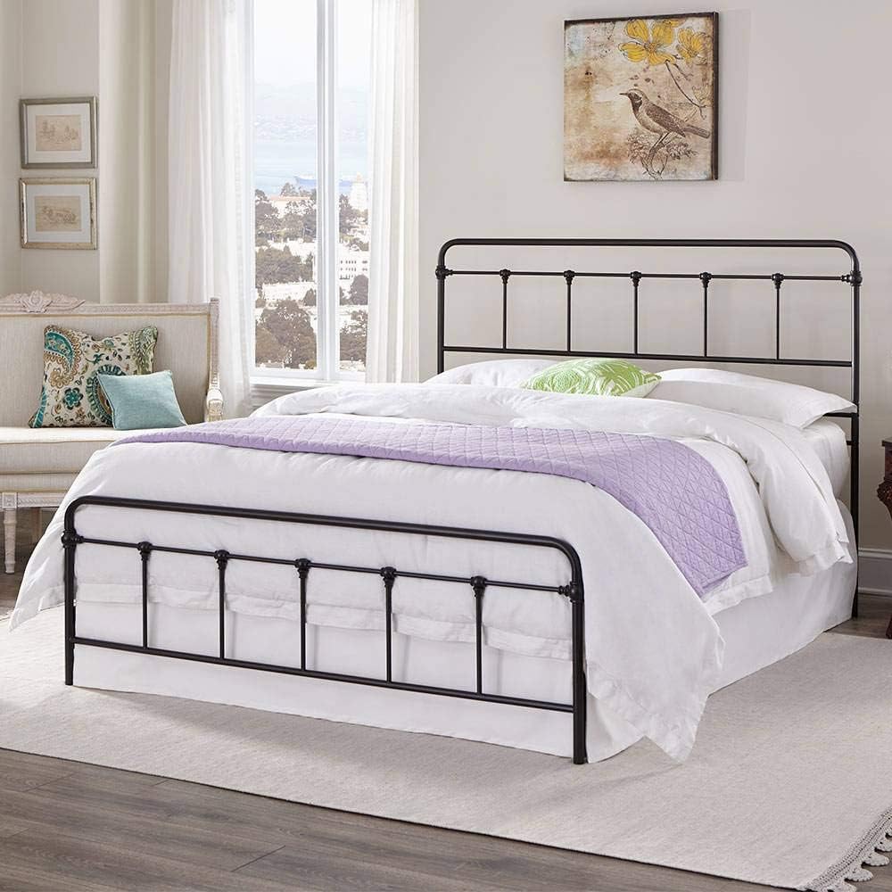 King Size Metal Bed Frame with Headboard and Footboard E522