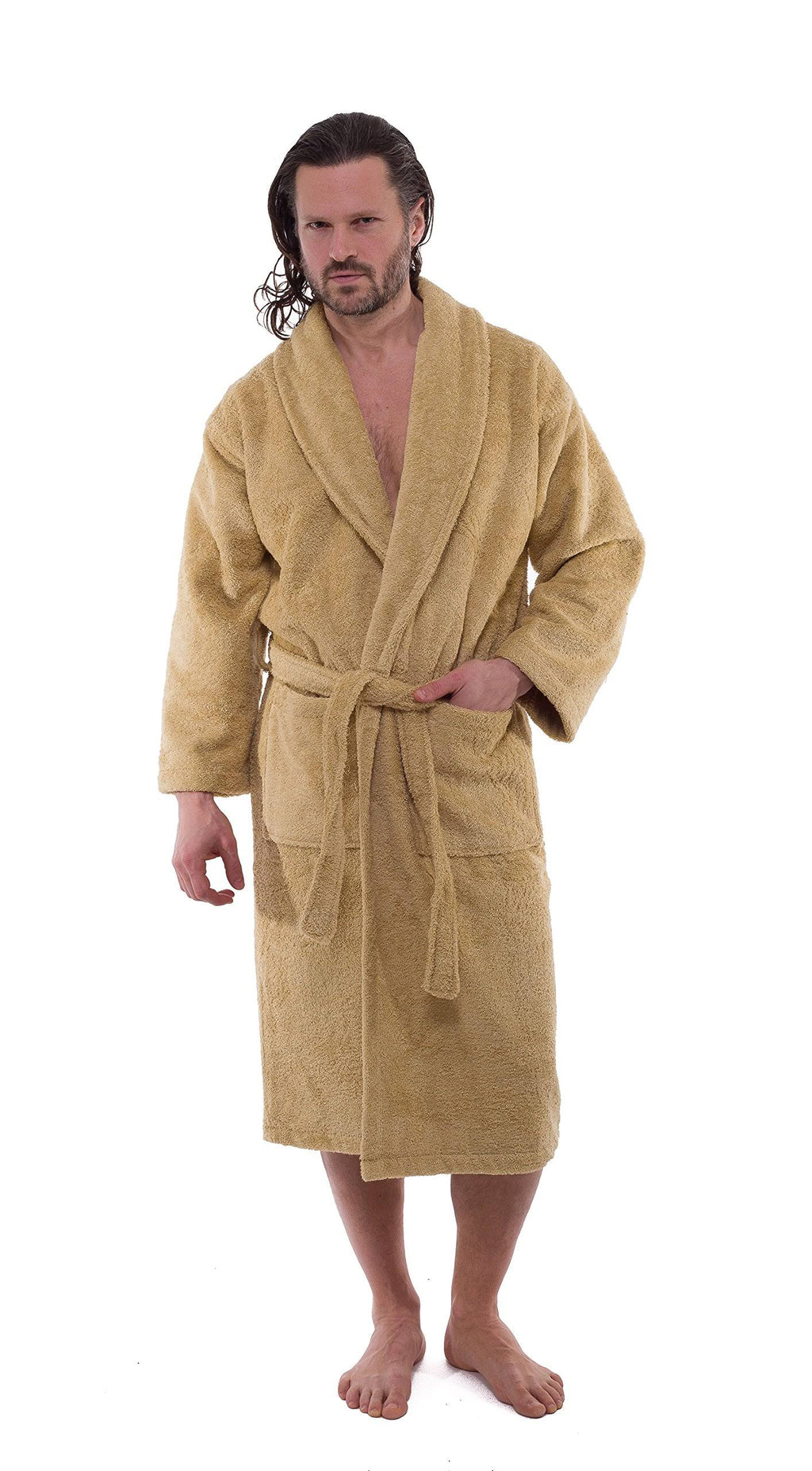 Beige Turkish Cotton Terry Bathrobe K226505