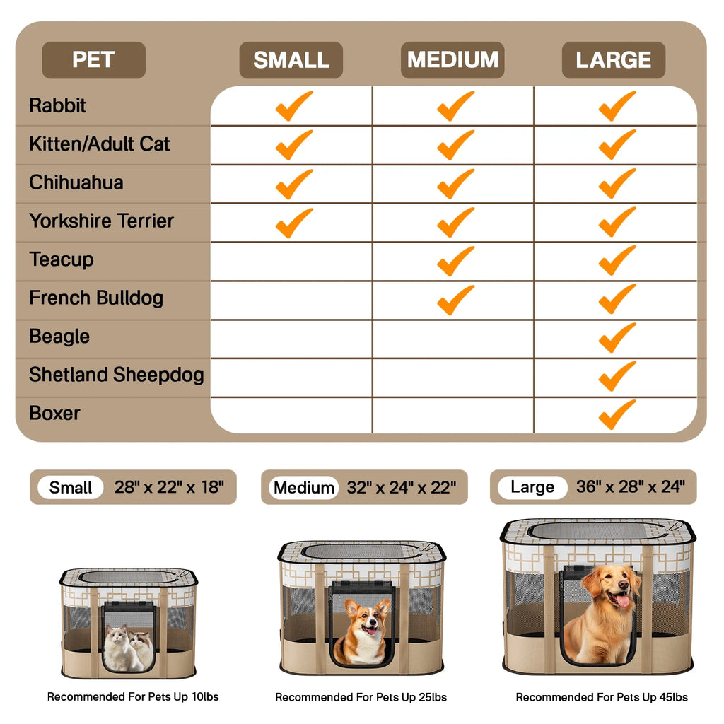 Foldable Pet Playpen with Removable Shade Cover Q2598