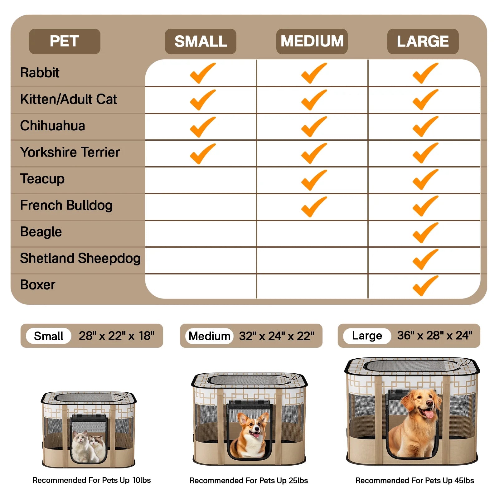 Foldable Pet Playpen with Removable Shade Cover Q2598
