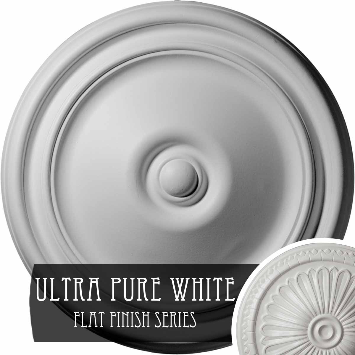 12x22OD x 1 3/4x22P Ultra Pure White Ceiling Medallion H84414