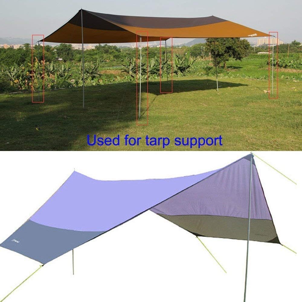 Adjustable Steel Tent Tarp Poles, Pack of 2 L3562