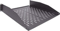 2U 19-Inch Vented Rack Mount Cantilever Server Cabinet Shelf 18-Inches Deep with Lip Black Pack of 2 C809547