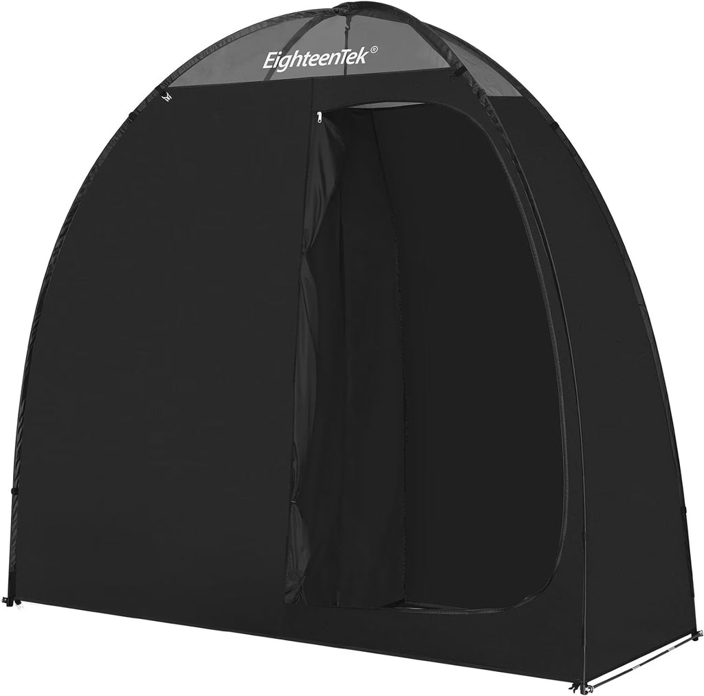 Camping Shower Tent Changing Room with Fixed Floor 2 Rooms and Doors Pop Up Privacy Shelter with Carry Bag 83"x43"x80" T820805