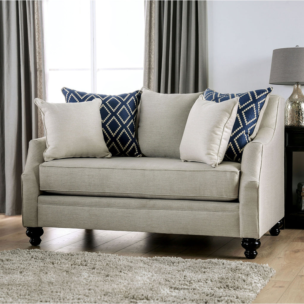 Ivory Fabric 2-Piece Living Room Set T742