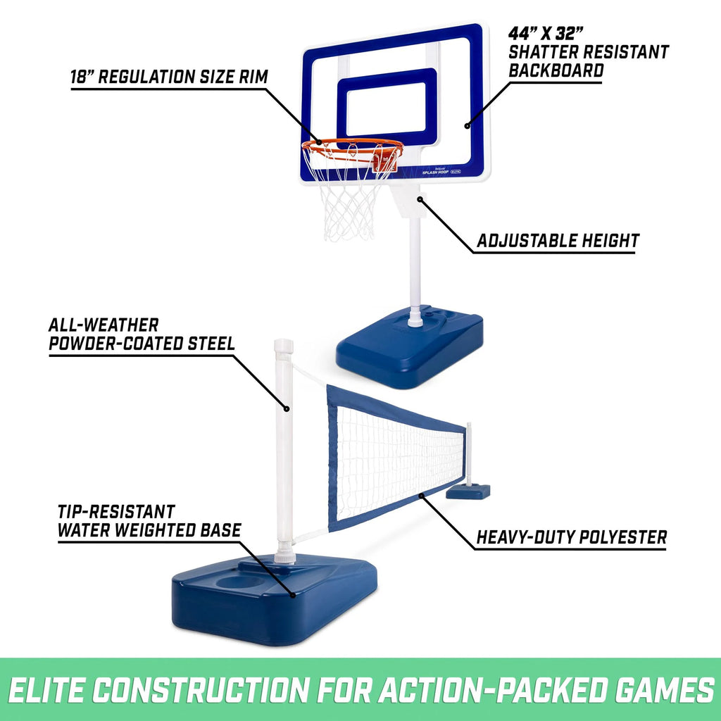 2-in-1 Pool Basketball & Volleyball Game Set T45279
