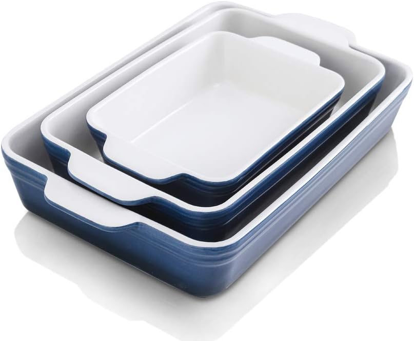 3-Piece Gradient Blue Ceramic Bakeware Set T66874