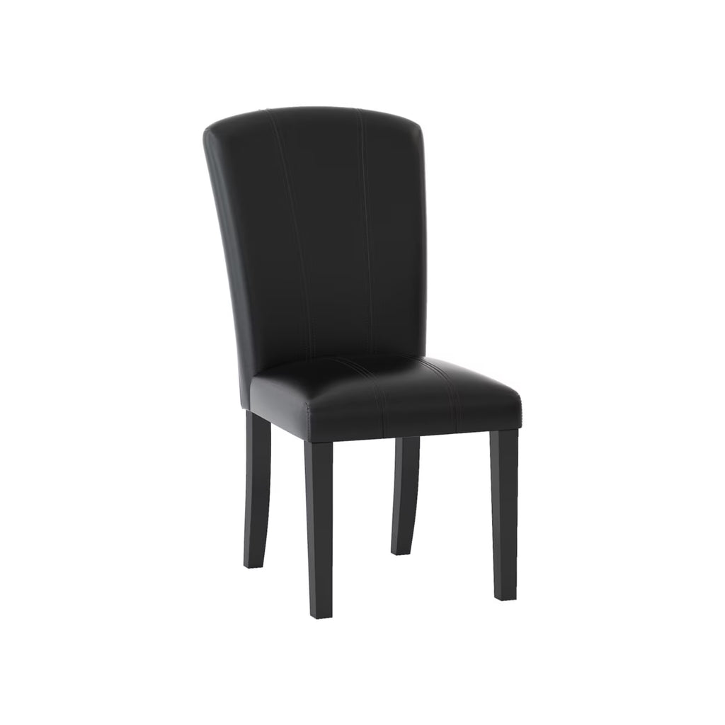 Black Vegan Faux Leather Wood Side Chair, Set of 2 F850