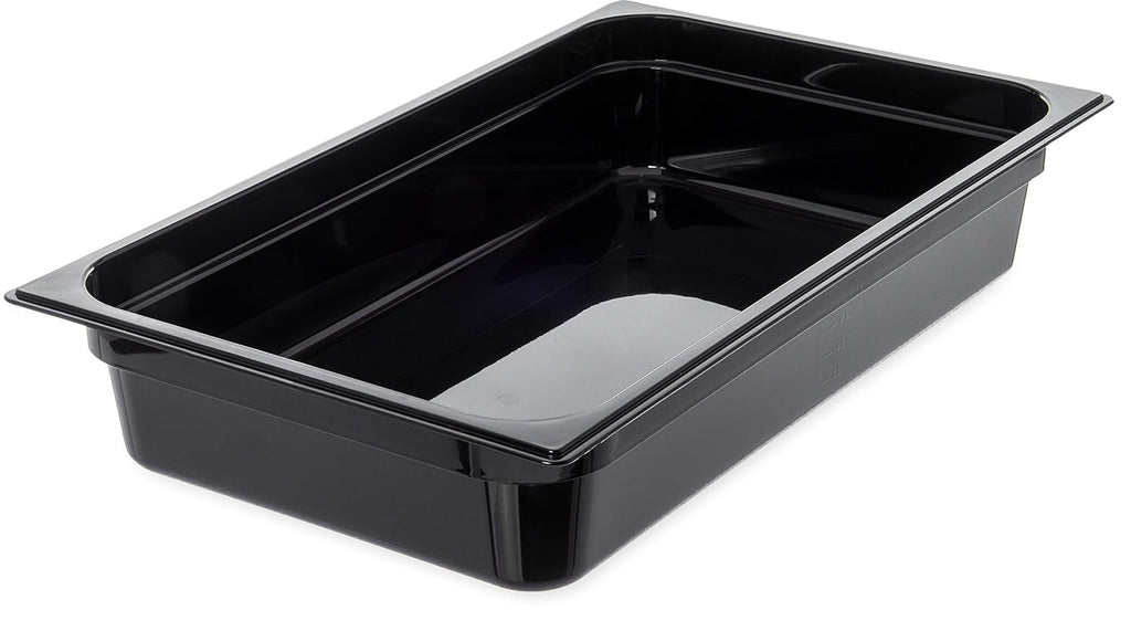 High-Heat Full-Size Food Pan, 12.7 qt, Black, Case of 6 V1389