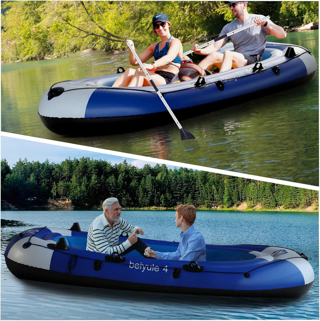 4 Person Inflatable Boat with Air Pump Rope Paddle Repair Patch U4720