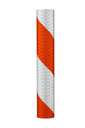 Orange/White Reflective Barricade Sheeting, 4 in Stripe/Right, 8 in x 100 yd A7166