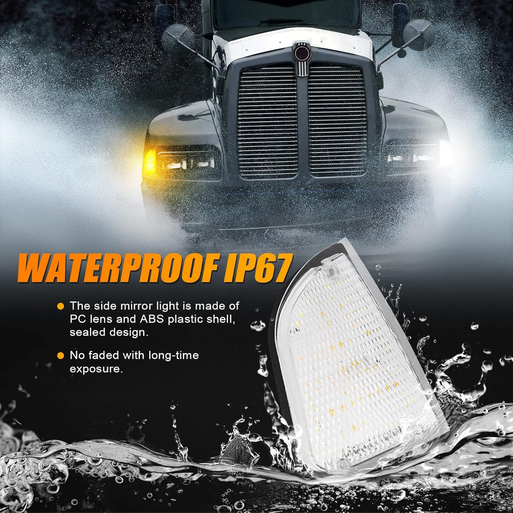 Front LED Turn Signal and Parking Lights Assembly, Amber and White, Clear Lens, Pack of 2 Z411069