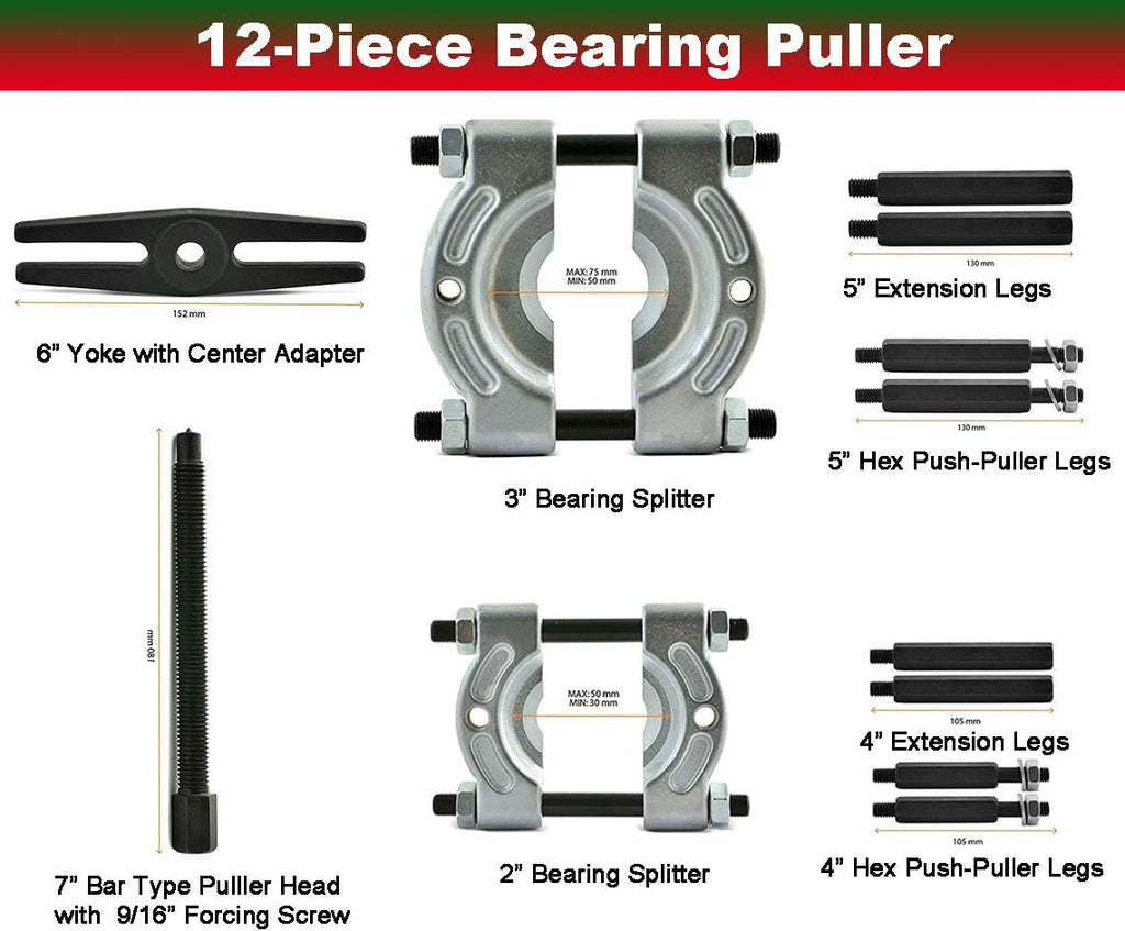 Bearing Puller Set 5 Ton Capacity, Bearing Separator Kit U760
