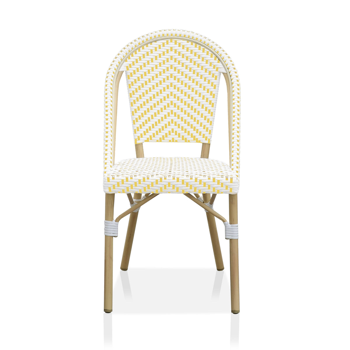 Natural Tone Patio Bistro Chairs (Set of 2) - Blue & White R16327