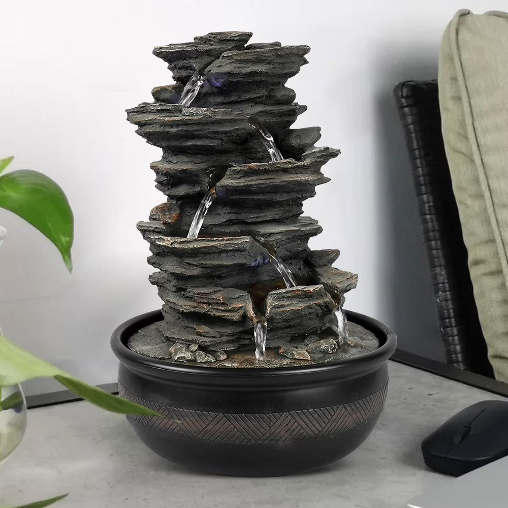 Tabletop Water Fountain with LED Lights C1728
