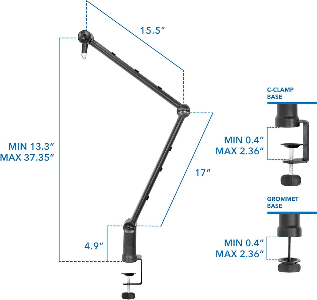 Adjustable Microphone Boom Arm with Cable Management, Pack of 2 G583516