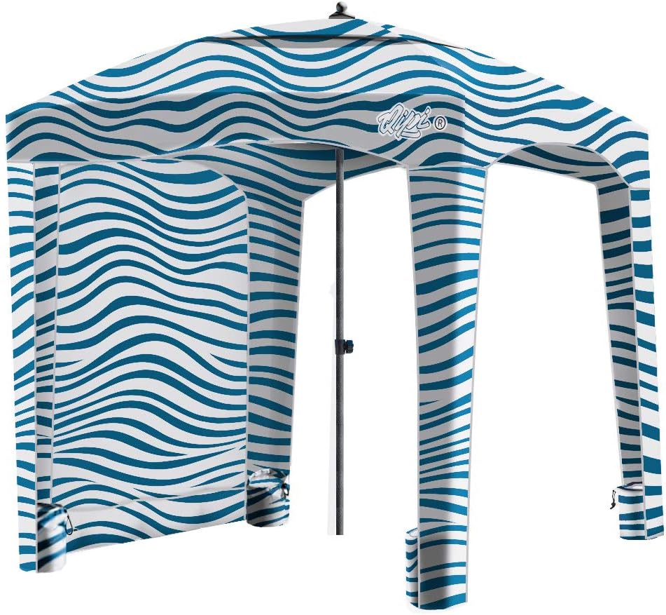 Beach Cabana Canopy, Waterproof, Portable 6' x 6' Beach Shelter with Side Wall Z124657