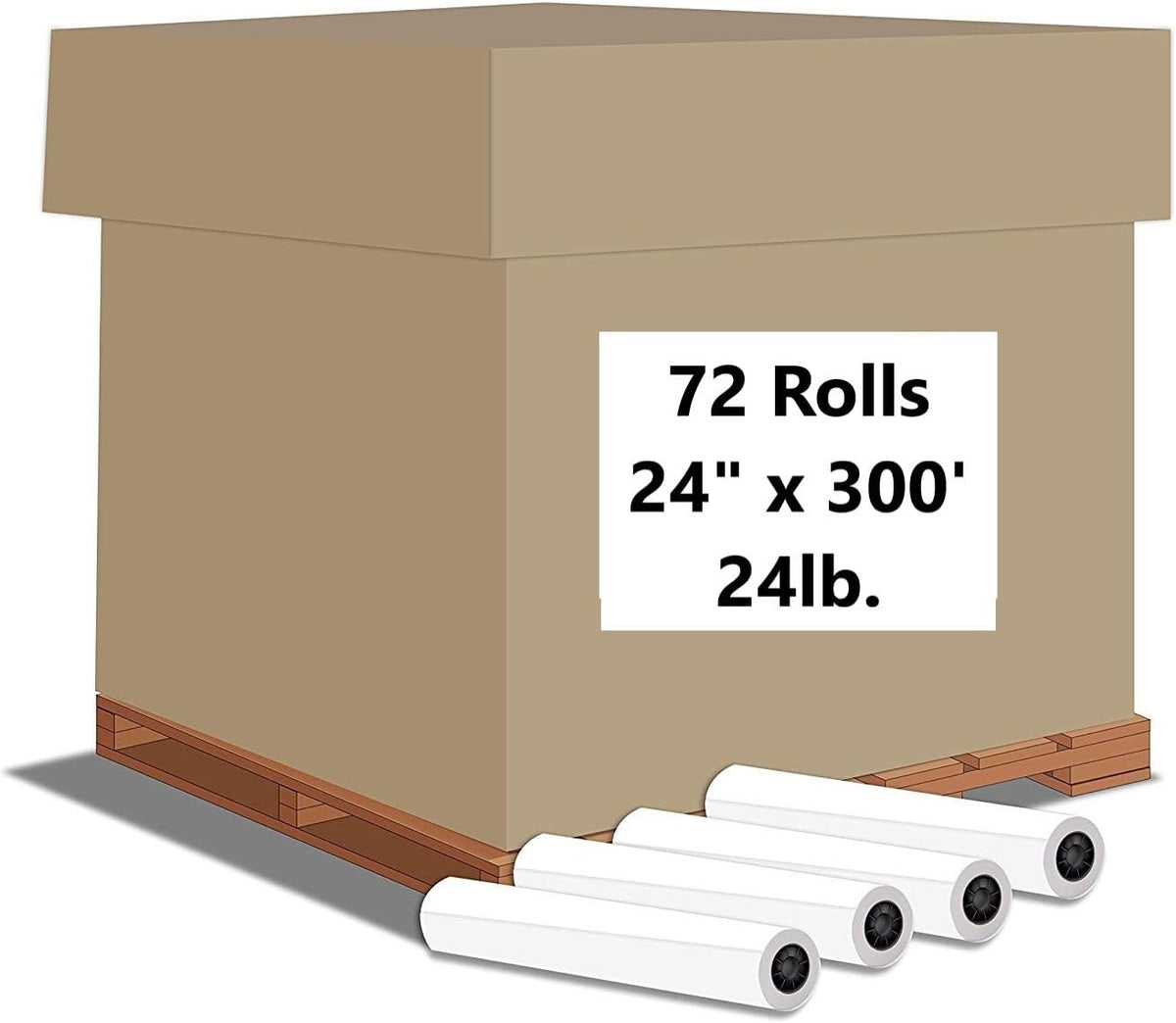 24" x 300' CAD Bond Paper Rolls (20lb, 2 Rolls, 2" Core) M757679