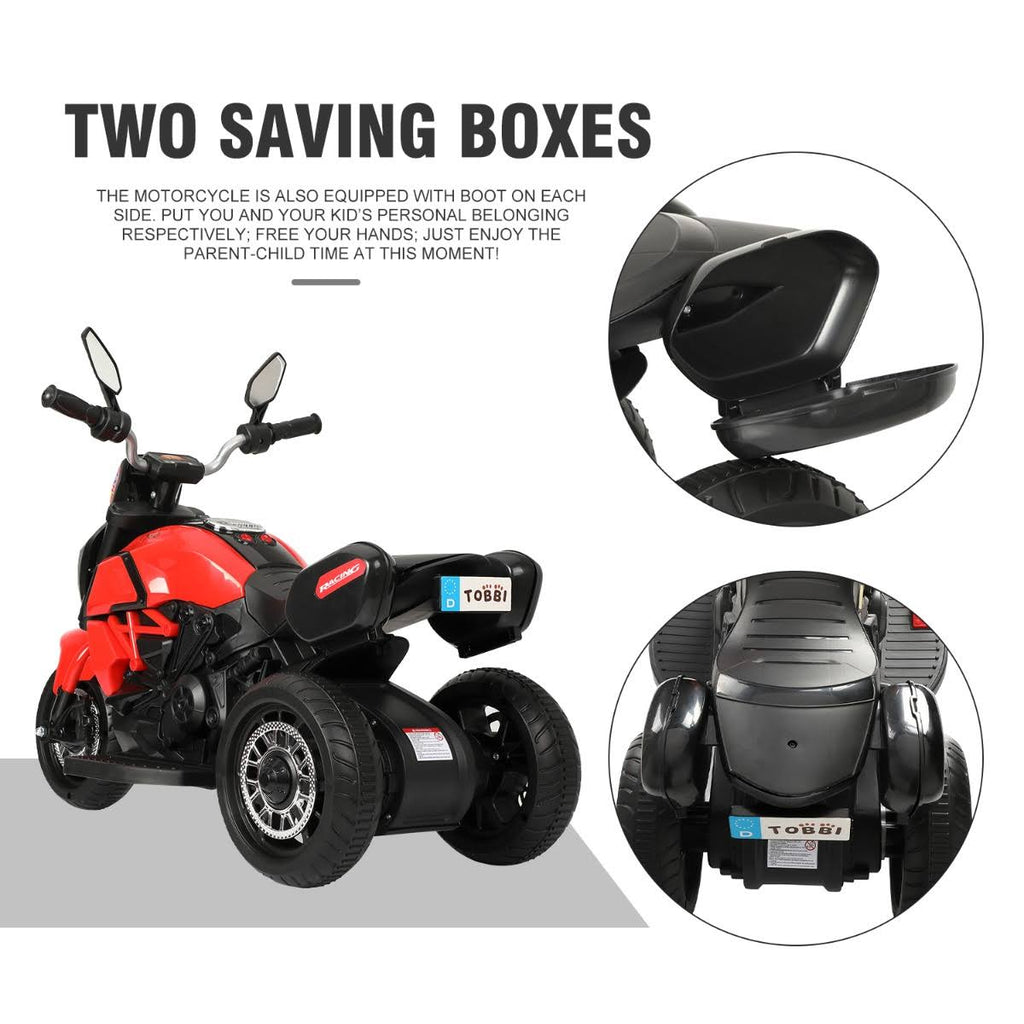 Red Three-Wheeled Kids Ride on Motorcycle Y4496