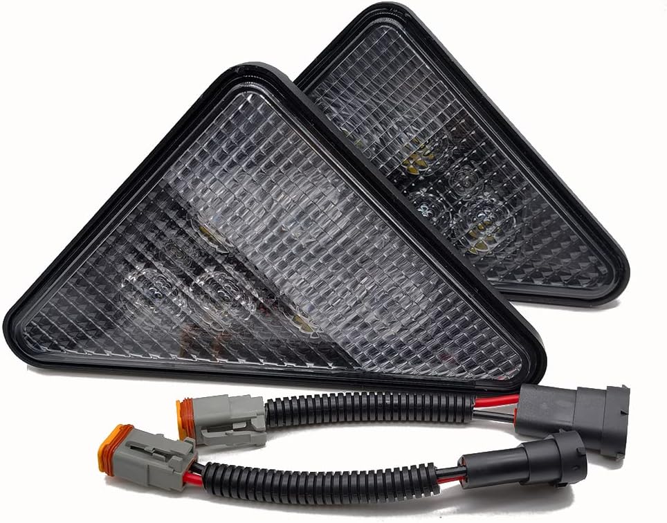 LED Headlight Assembly Kit, Triangle LED Work Light, 12V 30W Flood, Pack of 2 O113