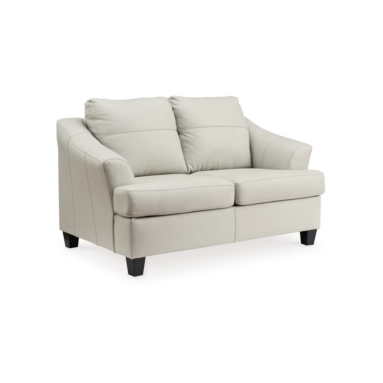 Off White Leather Loveseat D591