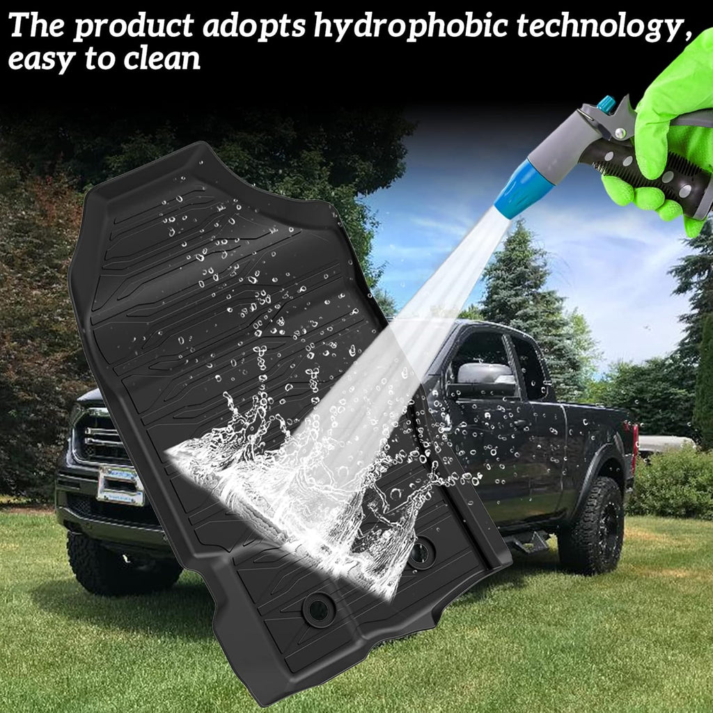 Black Front Rear 2 Row Floor Liner Set for Toyota Tacoma Double Cab 2018-2021 Q608065