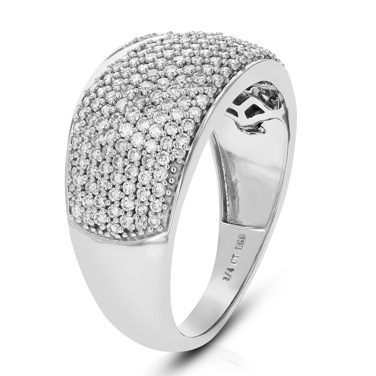 3/4 CTTW Lab Grown Diamond Wedding Band .925 Sterling Silver Prong Size 7 B546