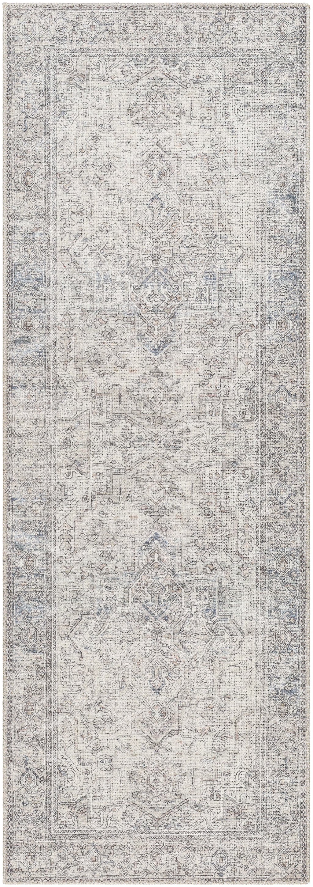 Navy Cream Runner Area Rug W22451