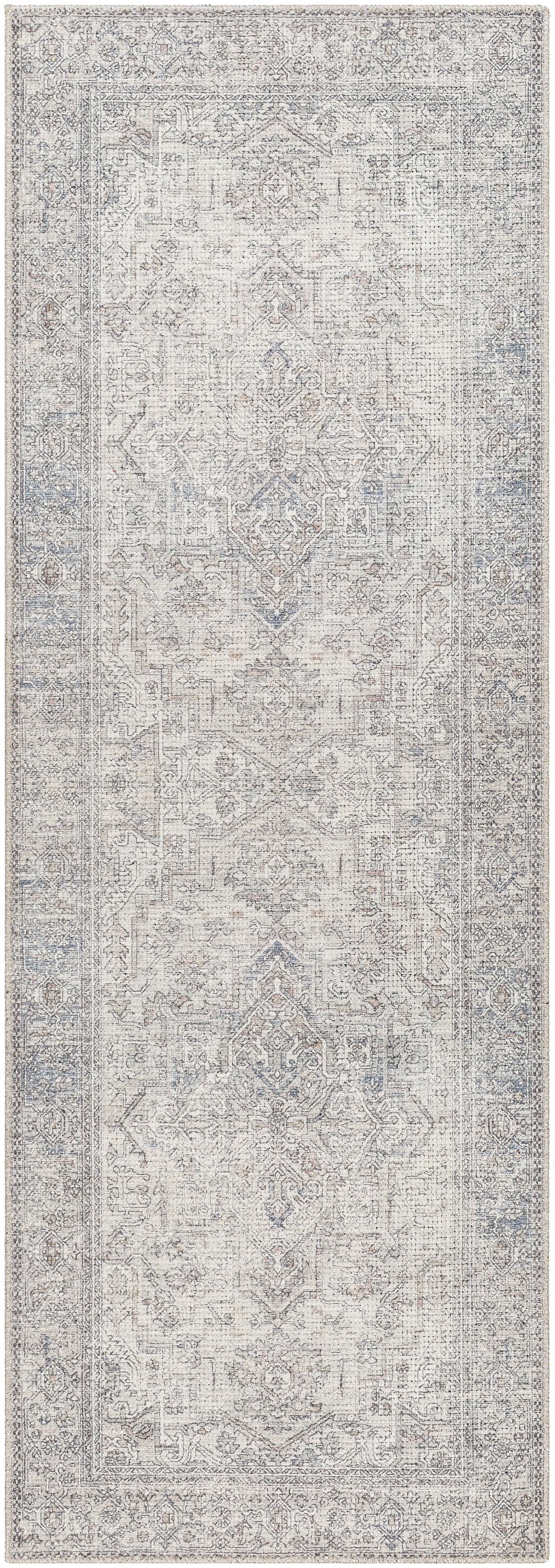 Navy Cream Runner Area Rug W22451